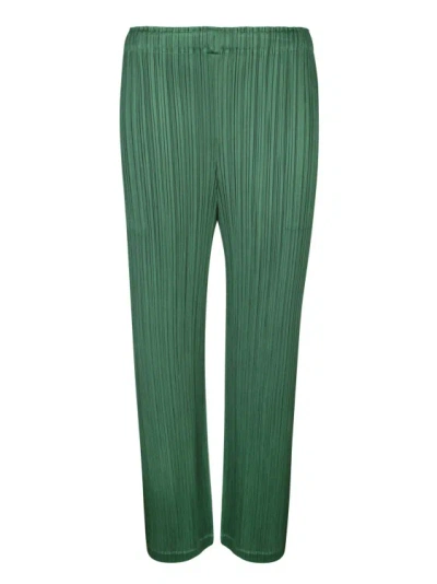 Shop Issey Miyake Pleated Trousers In Green