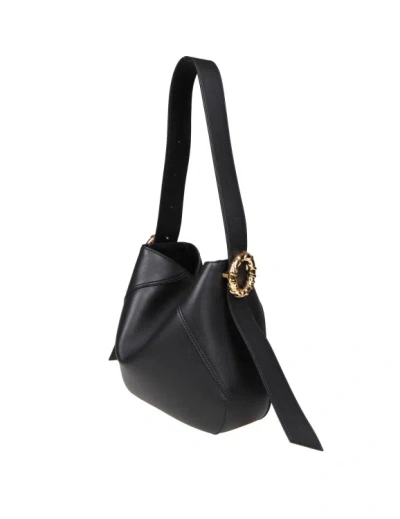 Shop Lanvin Leather Hobo Shoulder Bag With Side Buckles In Black