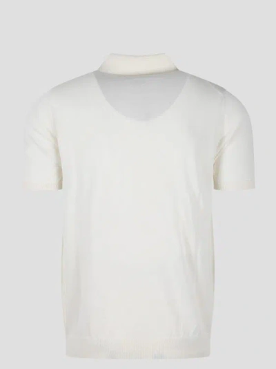 Shop Roberto Collina Cotton Knit Polo Shirt In White