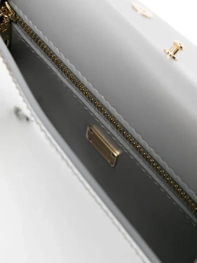 Shop Dolce & Gabbana Logo Shoulder Bag In Silver
