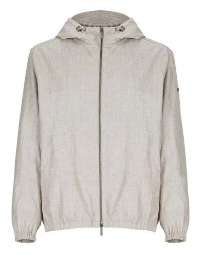 Shop Peserico Beige Linen, Wool And Silk Jacket In White