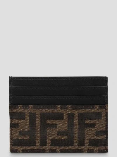 Shop Fendi Ff Card Holder In Black