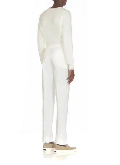 Shop Peserico White Curdoroy Trousers