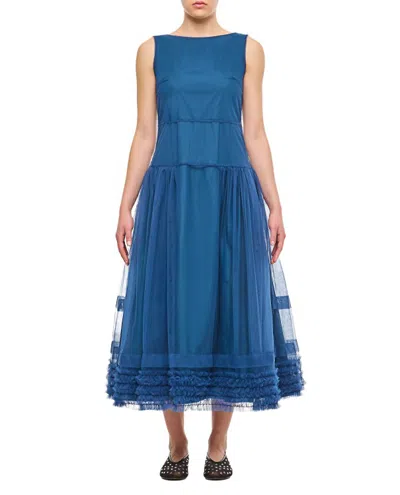 Shop Molly Goddard Nova Midi Dress In Blue
