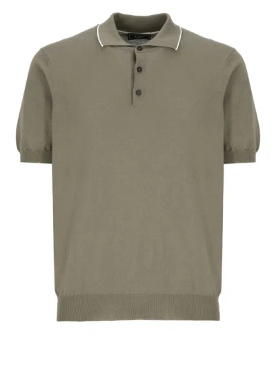 Shop Peserico Green Cotton Threebuttons Polo Shirt