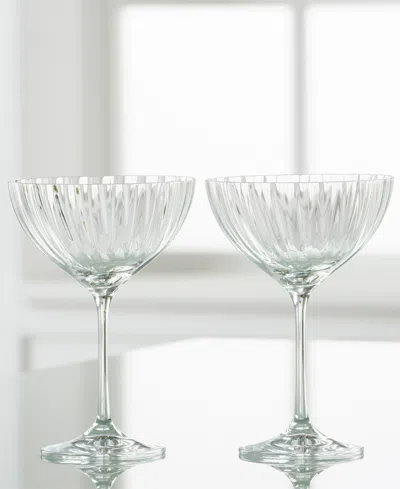Belleek Pottery Galway Crystal Erne Saucer Champagne Glasses, Set Of 2 In No Color