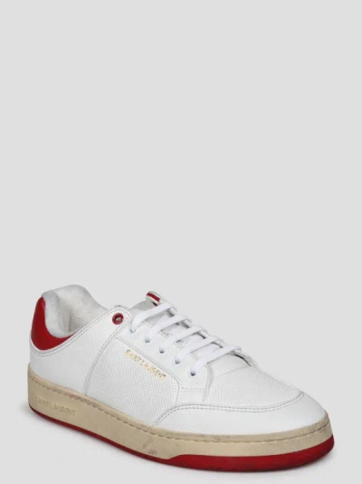 Shop Saint Laurent Sl/61 Low-top Sneakers In White