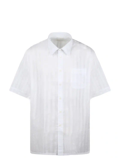 Shop Givenchy Striped Cotton Voile Shirt In White