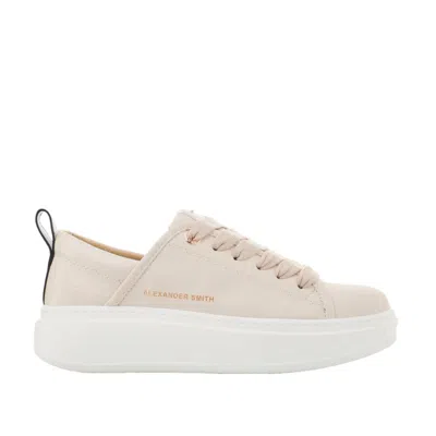 Shop Alexander Smith Ecowembley Beige Sneakers With Beige Naplack Spur In White