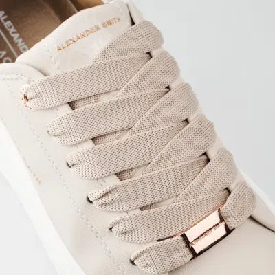 Alexander Smith Ecowembley Beige Sneakers With Beige Naplack Spur In White
