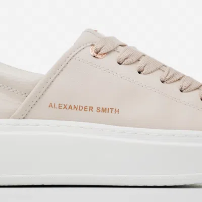 Alexander Smith Ecowembley Beige Sneakers With Beige Naplack Spur In White
