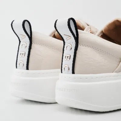 Alexander Smith Ecowembley Beige Sneakers With Beige Naplack Spur In White