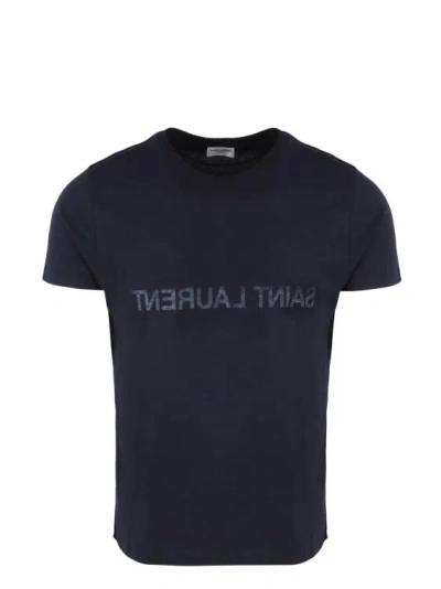 Shop Saint Laurent Reverse T-shirt In Blue