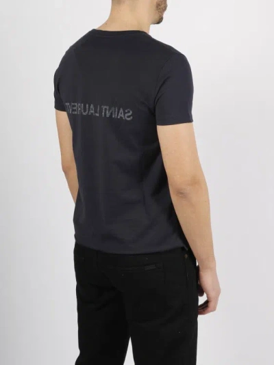 Shop Saint Laurent Reverse T-shirt In Blue