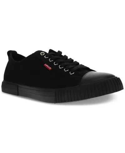 Shop Levi's Men's Anikin Canvas Sneaker In Black Mono