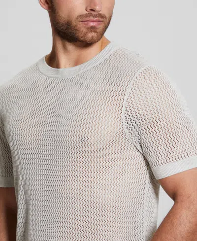 Shop Guess Men's Otto Noah Textured-knit Short-sleeve Sweater In Pure Linen Heather