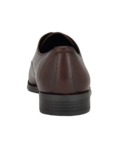 Shop Calvin Klein Men's Jack Lace Up Dress Loafers In Cognac Leather