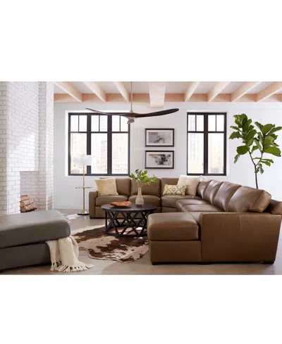 Shop Macy's Radley 3-pc. Leather Modular Chaise Sectional, Created For  In Light Grey