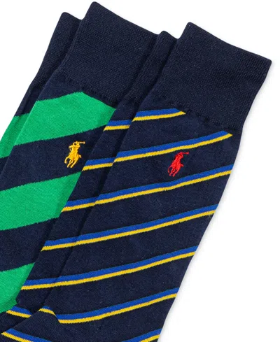 Shop Polo Ralph Lauren Men's 2-pk. Striped Slack Socks In Asst