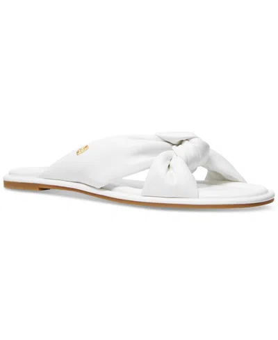 Michael Kors Open-toed Flat-bottomed Sandals In Optic White