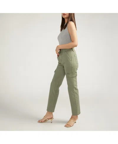 Shop Silver Jeans Co. Suki Mid Rise Cargo Pants In Grey