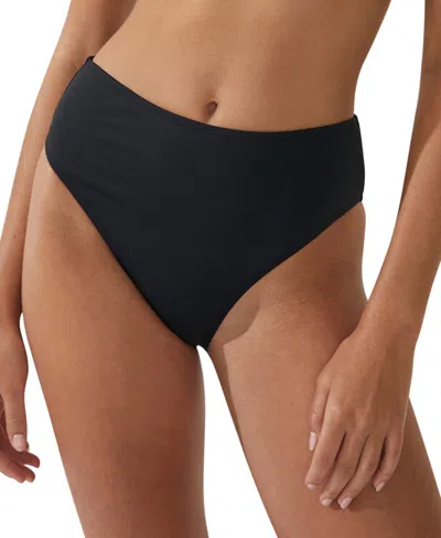Shop Cotton On Women's High-waisted Crinkle Bikini Bottoms In Black