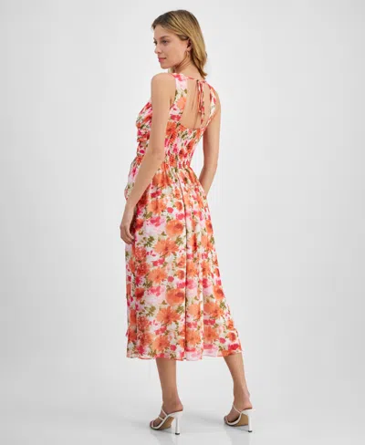 Shop Lucy Paris Women's Lovisa Floral-print Fit & Flare Dress In Orange Floral Orgfl