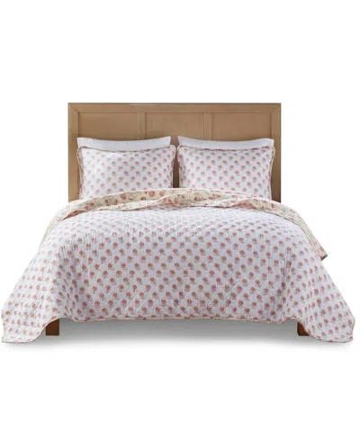 Shop Madison Park Kinsley 100% Cotton Reversible 3-pc. Quilt Set, Full/queen In Red
