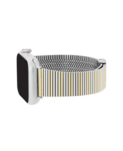 Shop Anne Klein Women's Two-tone Stainless Steel Ribbed Bracelet Designed For 42/44/45/ultra/ultra 2 Apple Watch In No Color