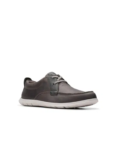 Shop Clarks Men's Collection Flexway Lace Slip On Shoes In Light Gray Leather