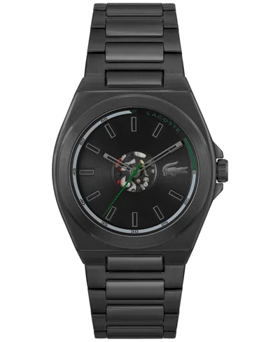 Shop Lacoste Men's Reno Black-tone Stainless Steel Bracelet Watch 42mm