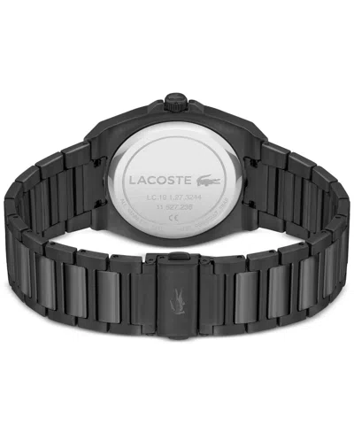 Shop Lacoste Men's Reno Black-tone Stainless Steel Bracelet Watch 42mm