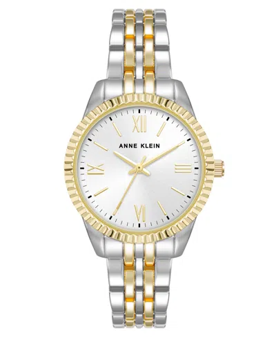 Shop Anne Klein Women's Quartz Two-tone Alloy Bracelet Watch, 30mm In No Color