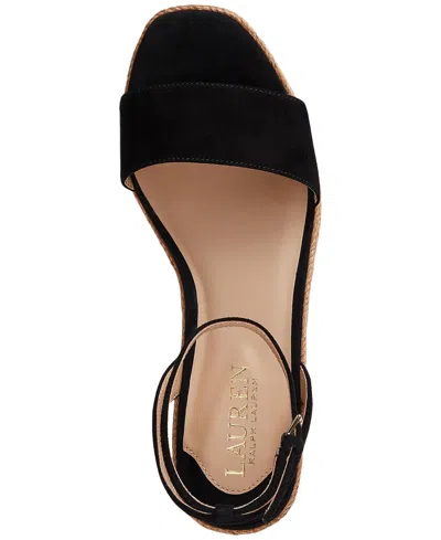 Ralph Lauren Leona Womens Leather Slingback Platform Sandals In Buff