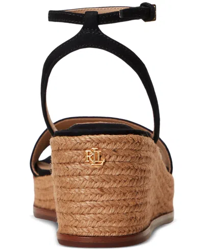 Ralph Lauren Leona Womens Leather Slingback Platform Sandals In Buff