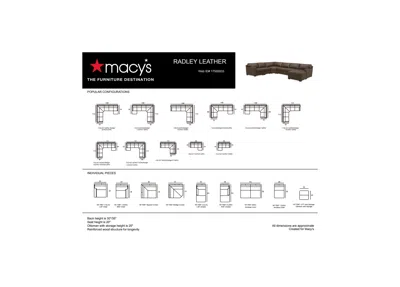 Shop Macy's Radley 3-pc. Leather Modular Chaise Sectional, Created For  In Ash