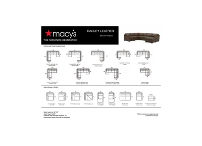 Shop Macy's Radley 3-pc. Leather Modular Chaise Sectional, Created For  In Ash