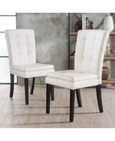 Shop Noble House Cabreni Dining Chair (set Of 2) In Light Grey