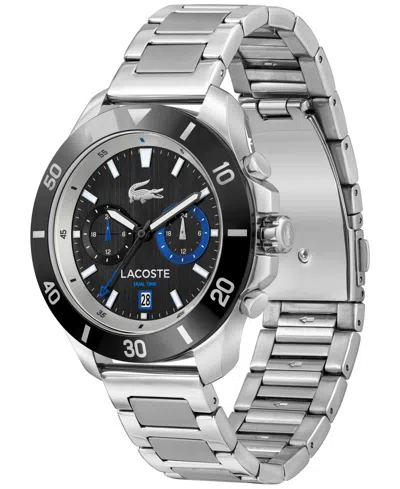 Shop Lacoste Men's Toranga Stainless Steel Bracelet Watch 44mm In Black