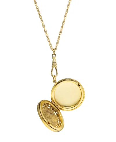 Shop 2028 Women's 14k Gold-tone Carnelian Cameo Round Filigree Locket Necklace In Orange