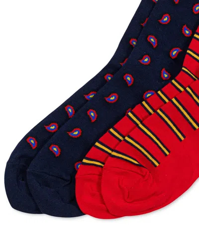 Shop Polo Ralph Lauren Men's 2-pk. Paisley & Stripes Slack Socks In Asst