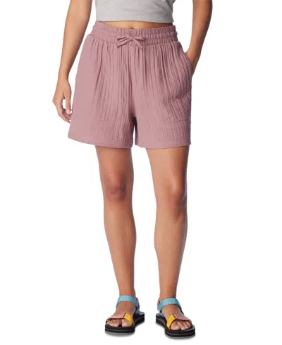 Shop Columbia Women's Holly Hideaway Breezy Cotton Shorts In Fig