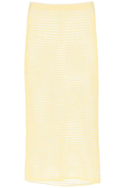 Shop Paloma Wool "knitted Midi Skirt With Perfor In Yellow