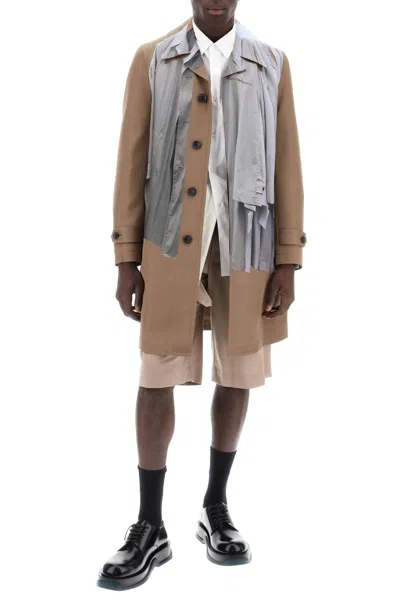 Shop Comme Des Garçons Homme Deux Single-breasted Trench Coat With Trompe In Brown