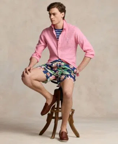 Shop Polo Ralph Lauren Mens Linen Shirt Jersey T Shirt Swim Trunks Loafers In Tan