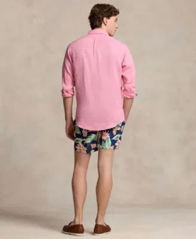 Shop Polo Ralph Lauren Mens Linen Shirt Jersey T Shirt Swim Trunks Loafers In Tan