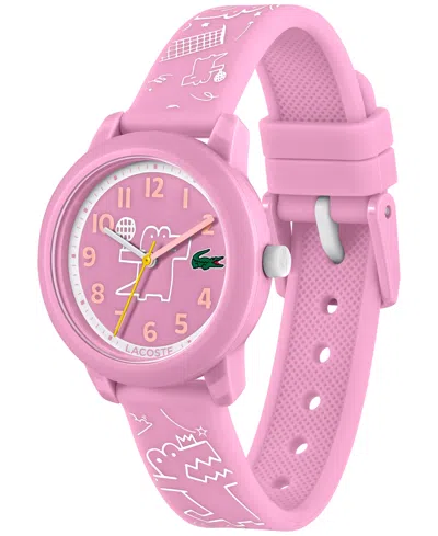 Shop Lacoste Kid's Pink Printed Silicone Strap Watch 33mm