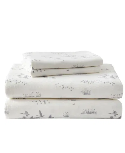 Shop Eddie Bauer Printed Cotton Flannel 4-piece Sheet Set, Full In Geese Meadow