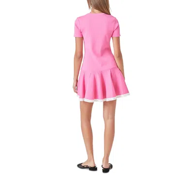 Shop English Factory Women's Pleated-skirt Drop-waist Dress In Pink