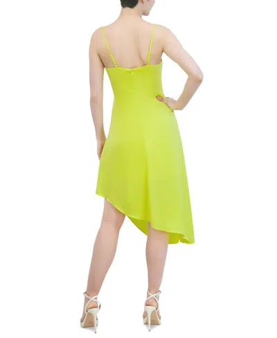 Shop Bcbg New York Women's Cowlneck Sleeveless High-low Midi Dress In Yellow